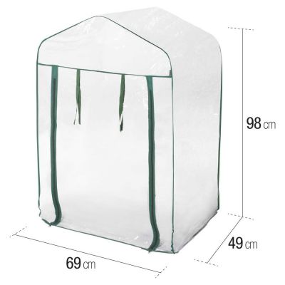Telo di ricambio in PVC Trasparente per Serra a 2 Ripiani 69x49xh98 cm
